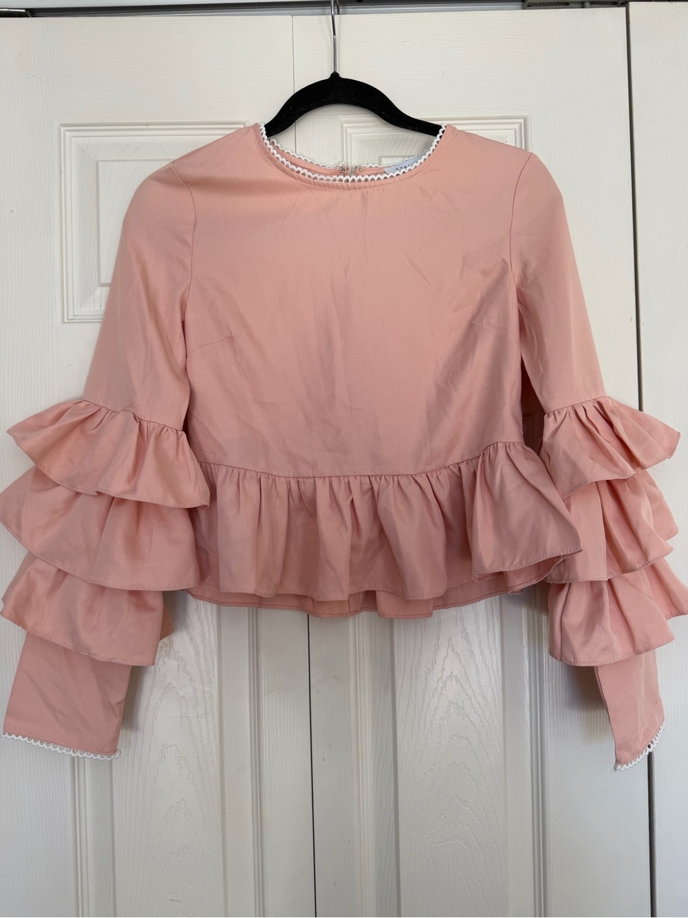 Endless Rose Layered Ruffle Peplum Top - Blush Pink